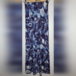 Loveappella Blue And White Long Tube Dress/skirt Small